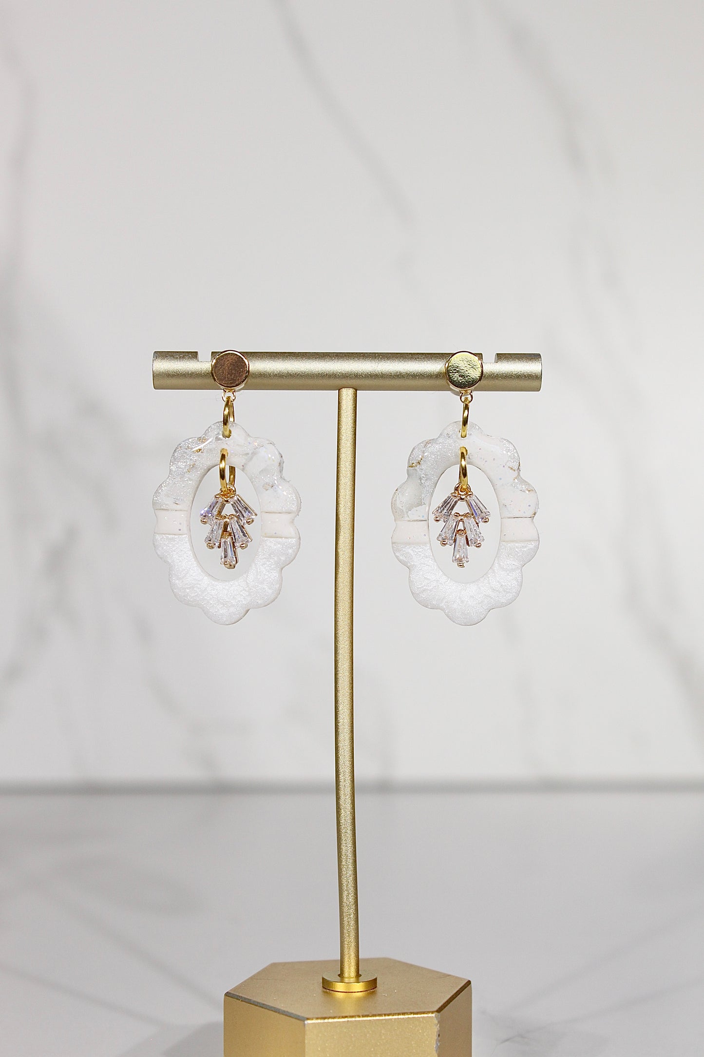 VEIL Crystal Bloom Drop Earrings
