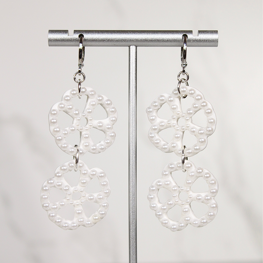 VEIL Pearl Floral Drop Earrings