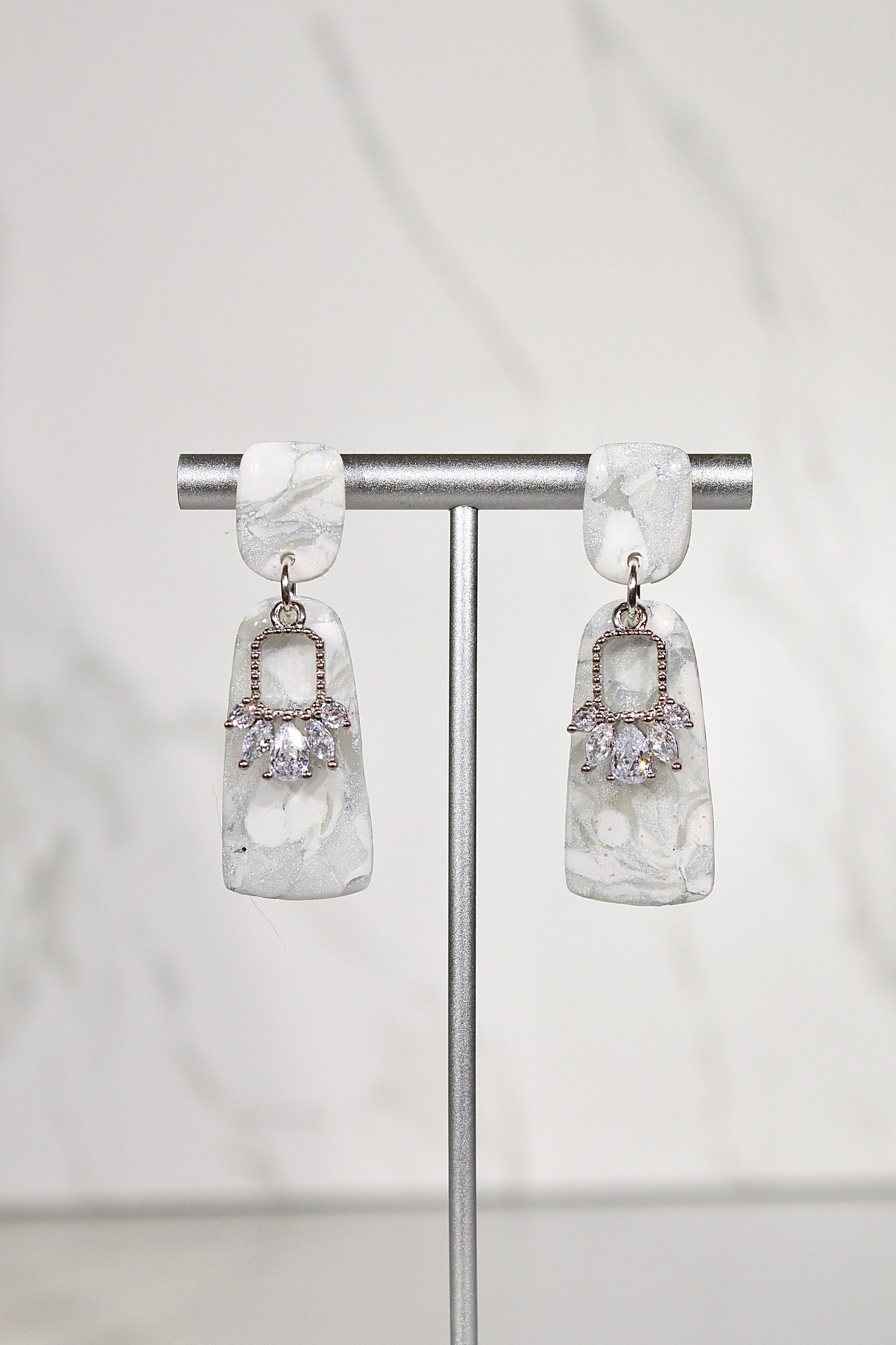 VEIL Marble Crystal Drop Earrings
