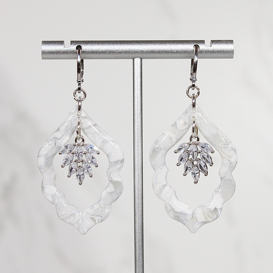 VEIL Crystal Halo Drop Earrings