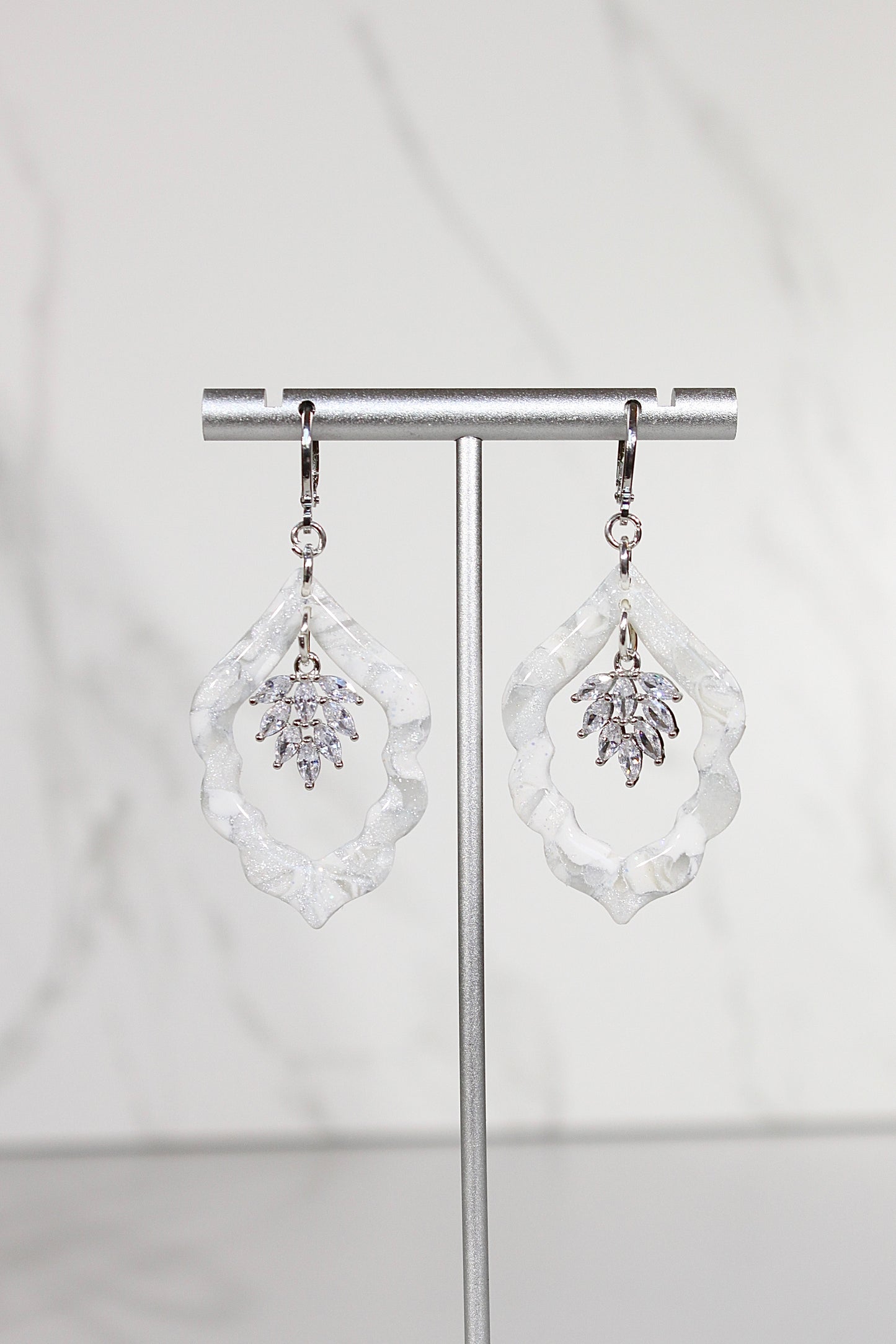 VEIL Crystal Halo Drop Earrings