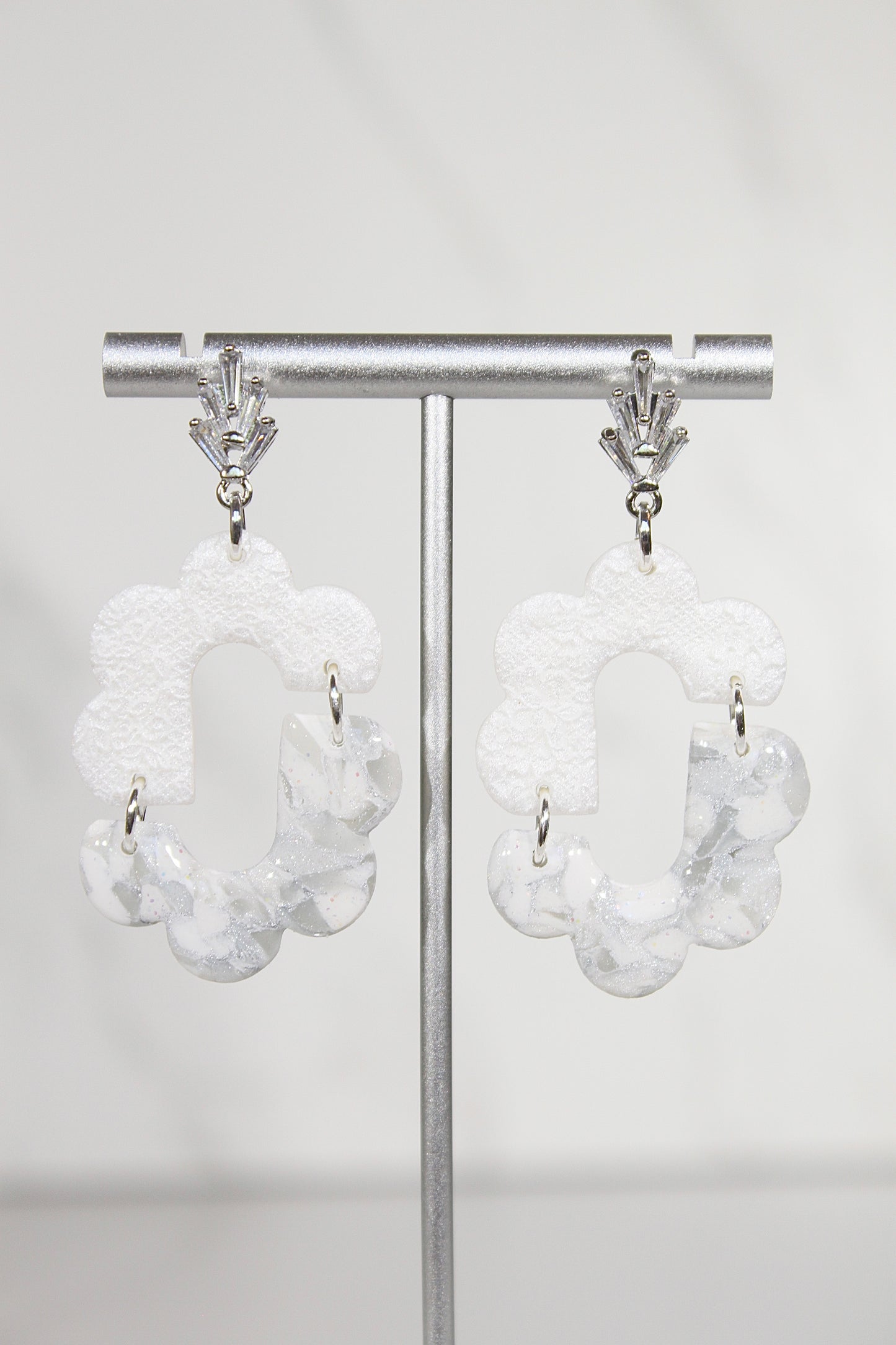 VEIL Marble Bloom Statement Earrings