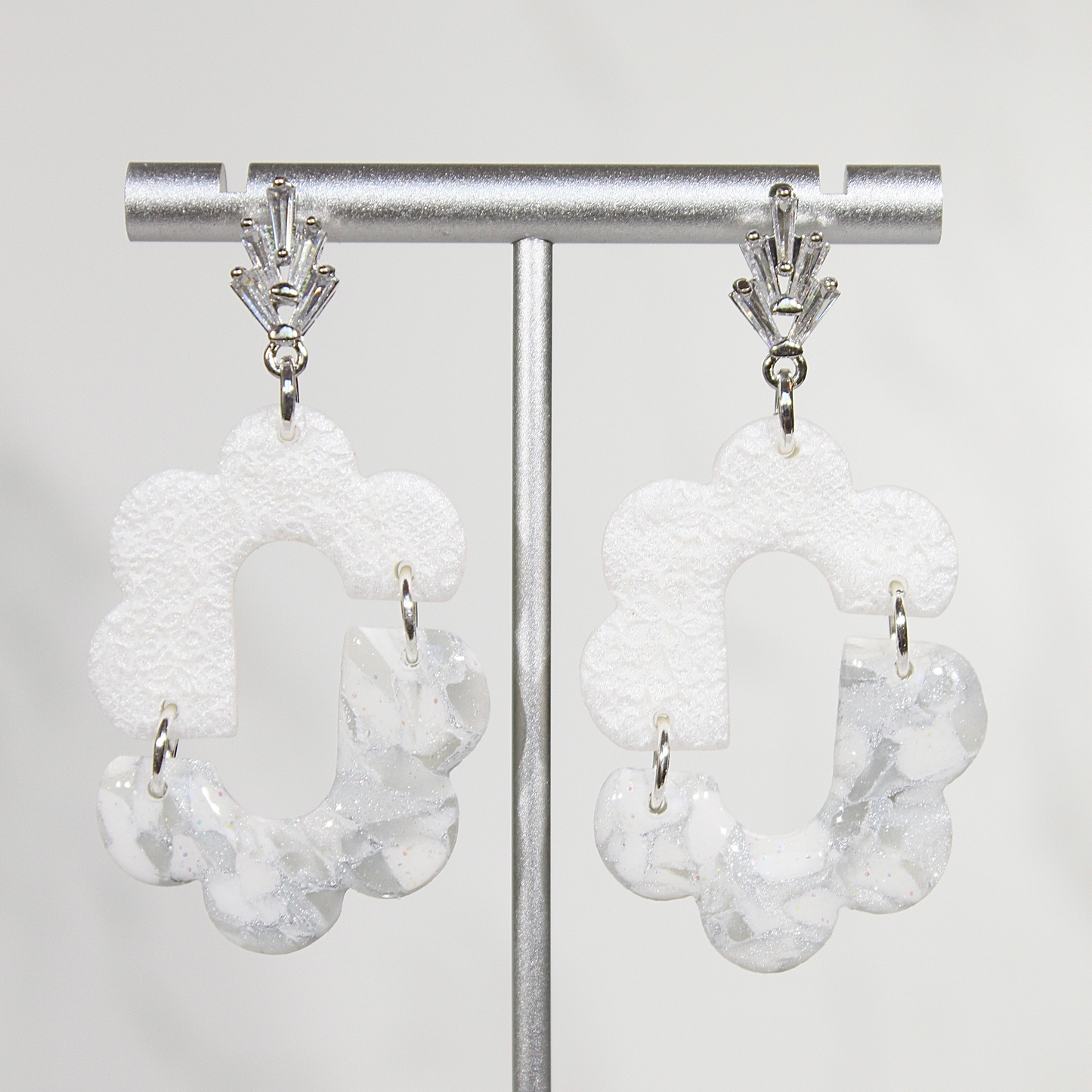 VEIL Marble Bloom Statement Earrings