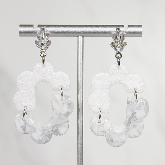 VEIL Marble Bloom Statement Earrings