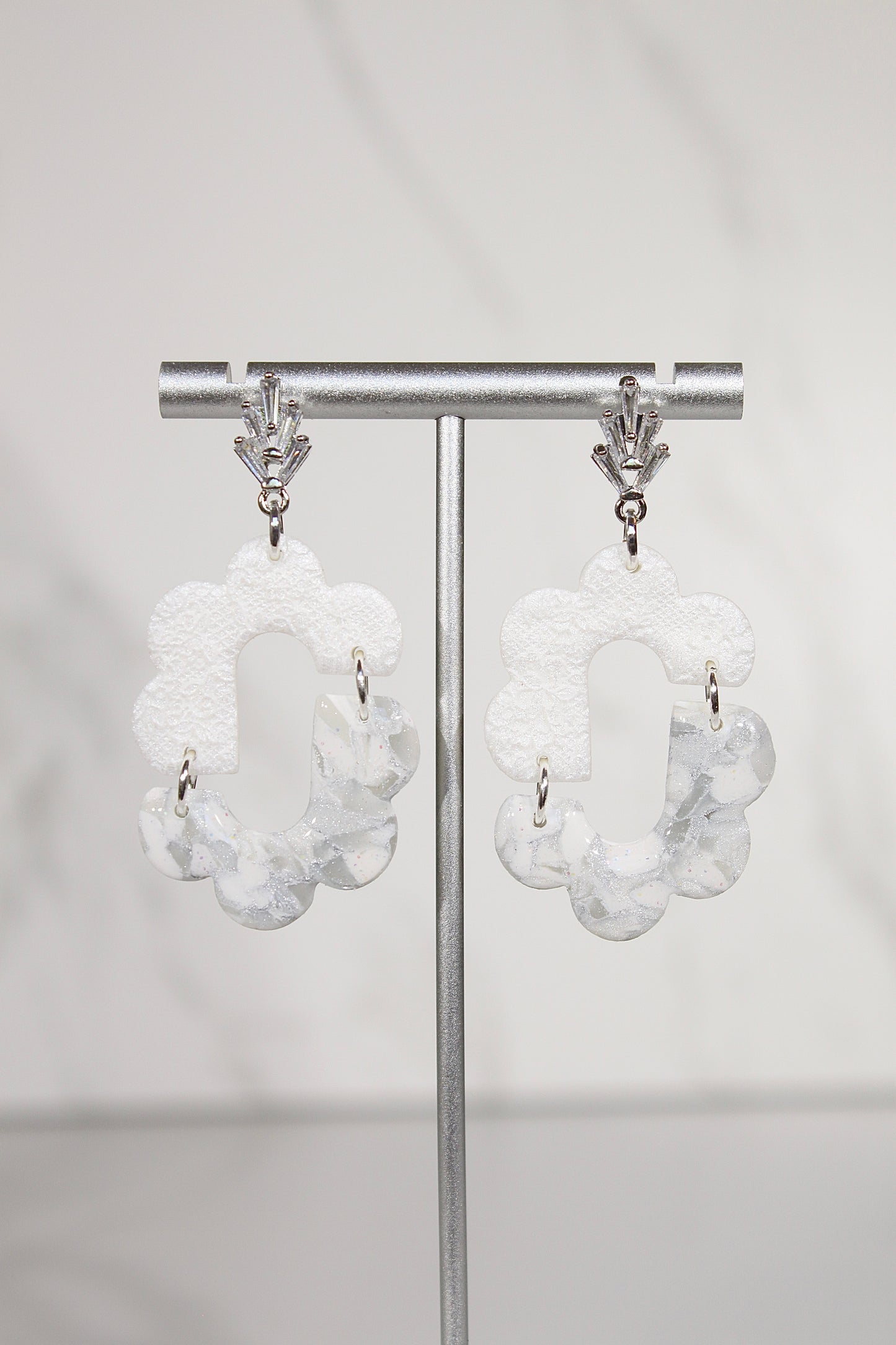VEIL Marble Bloom Statement Earrings