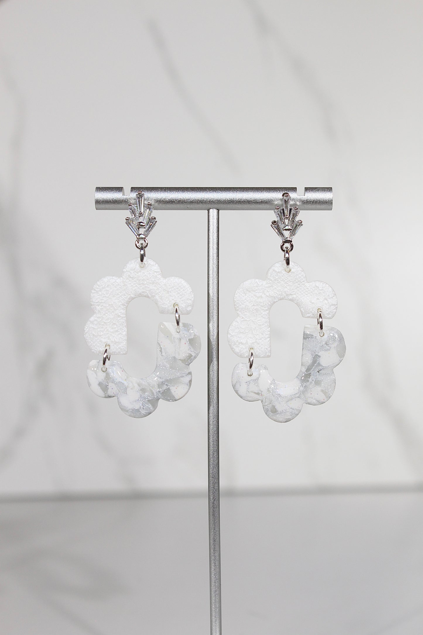 VEIL Marble Bloom Statement Earrings