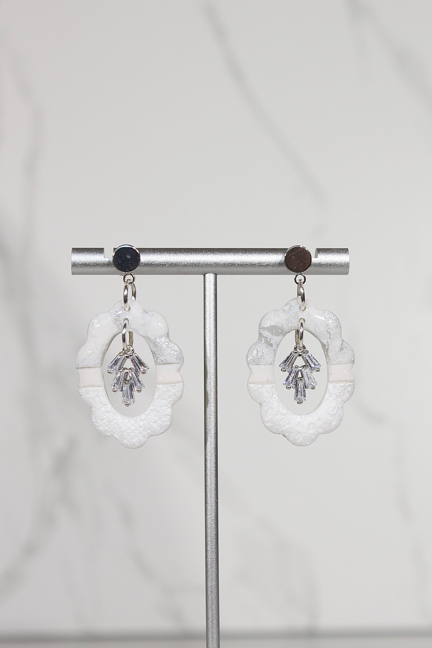 VEIL Oval Marble Drop Earrings