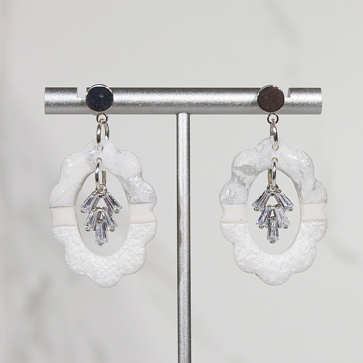 VEIL Oval Marble Drop Earrings