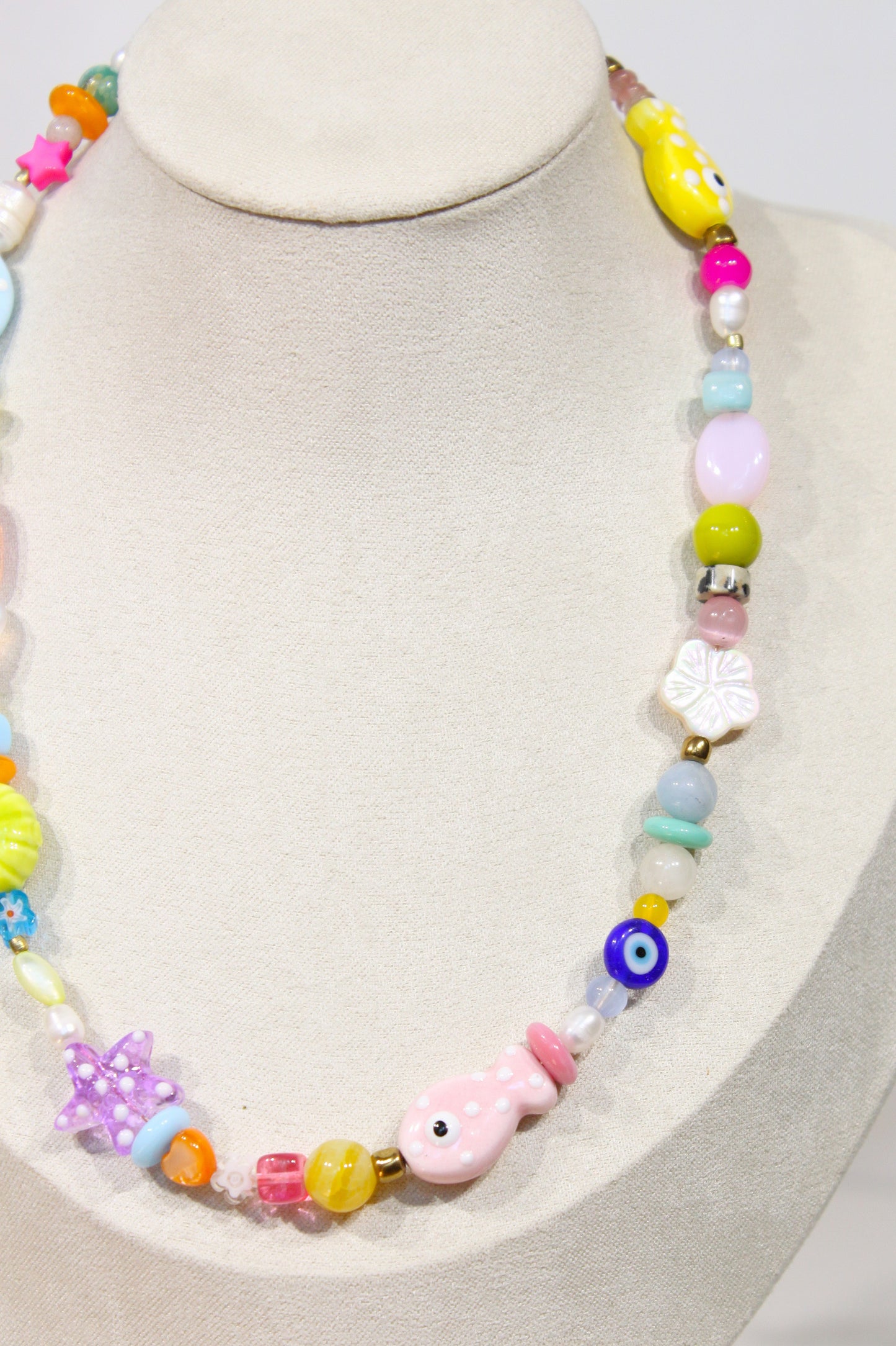 Whimsy Beaded Charm Necklace