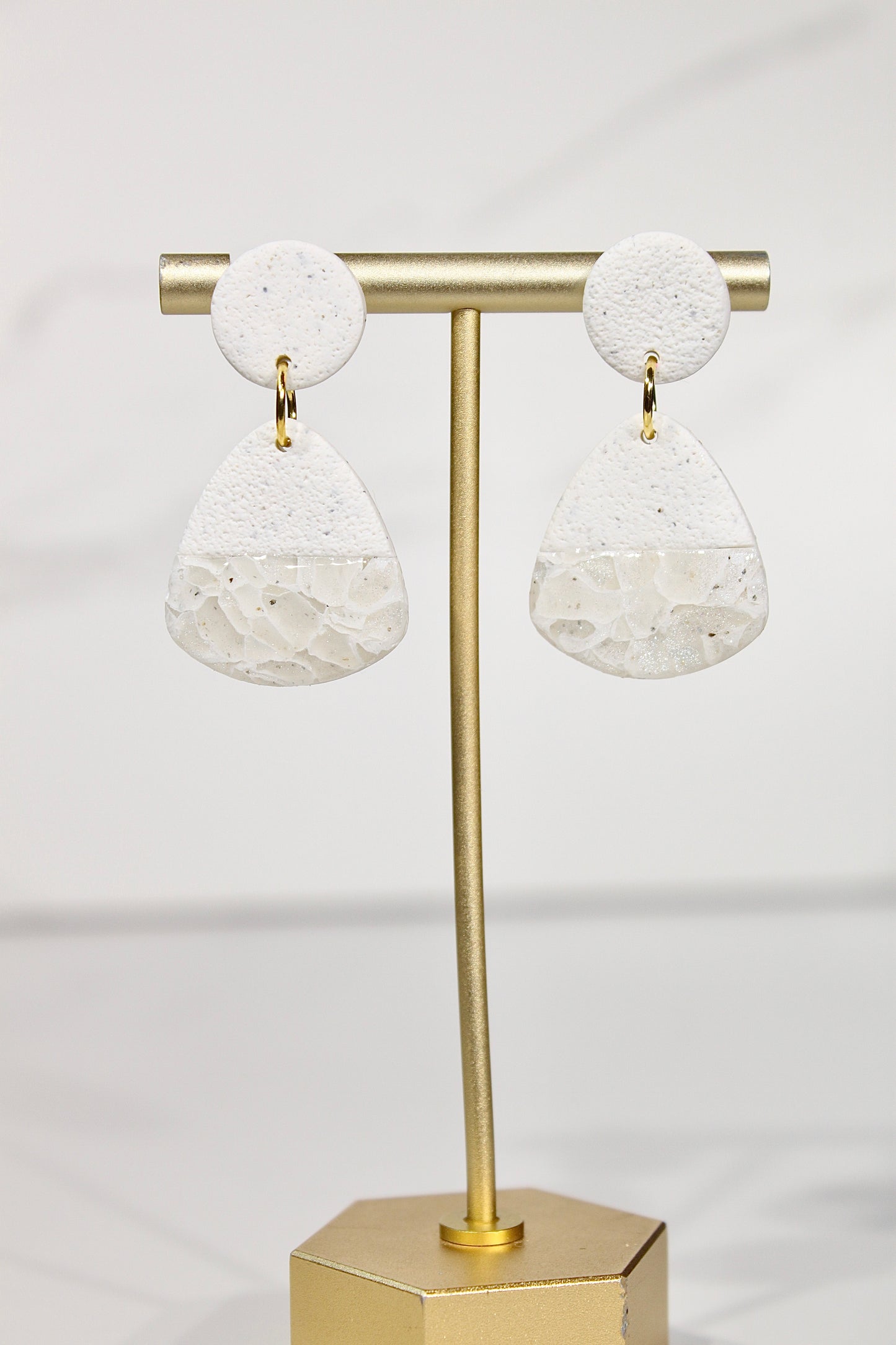 Sorbet Marble Pearl Statement Earrings | Handmade Polymer Clay Earrings
