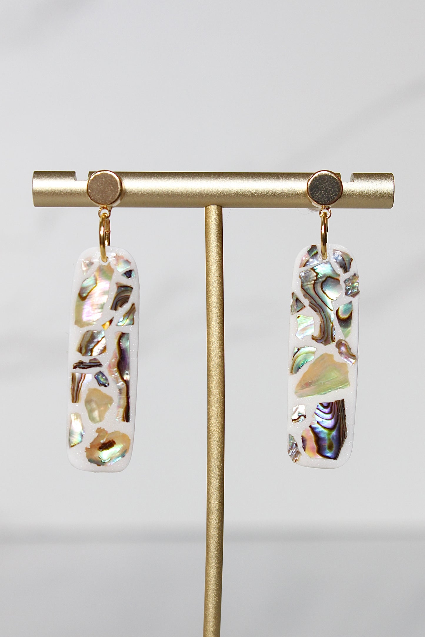 Lumière Drop Earrings | Iridescent Shell Statement Earrings