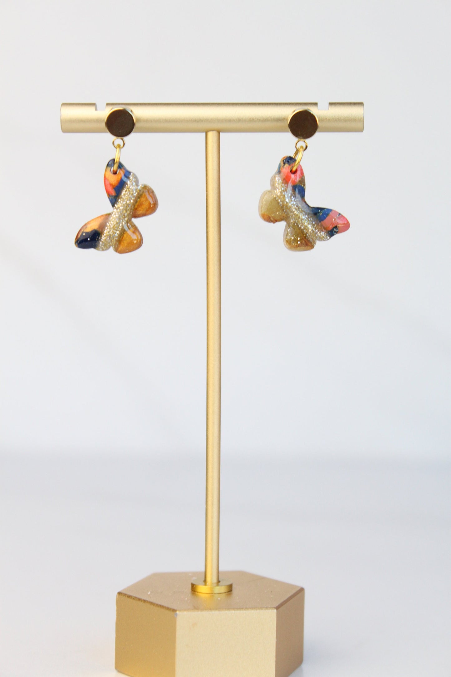 Clay Dangle Earrings - Geometric Modern Design, Handmade Lightweight Hypoallergenic Polymer Jewelry, Statement Accessory Multiple Colors