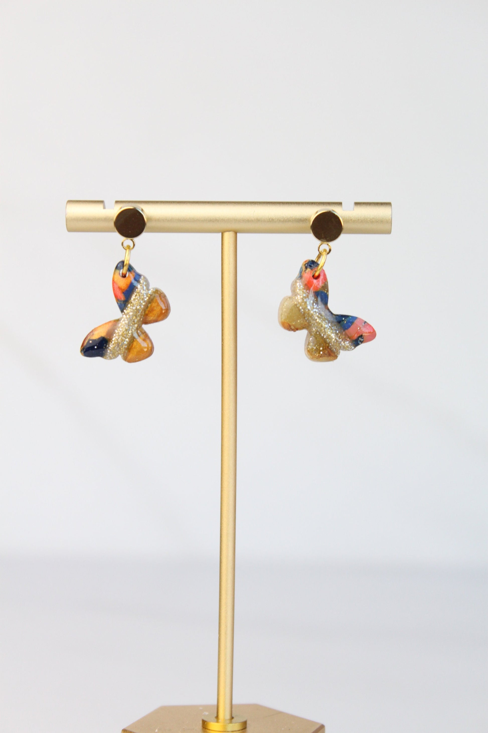 Clay Dangle Earrings - Geometric Modern Design, Handmade Lightweight Hypoallergenic Polymer Jewelry, Statement Accessory Multiple Colors