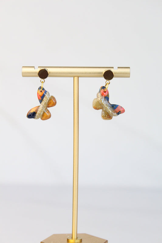 Clay Dangle Earrings - Geometric Modern Design, Handmade Lightweight Hypoallergenic Polymer Jewelry, Statement Accessory Multiple Colors