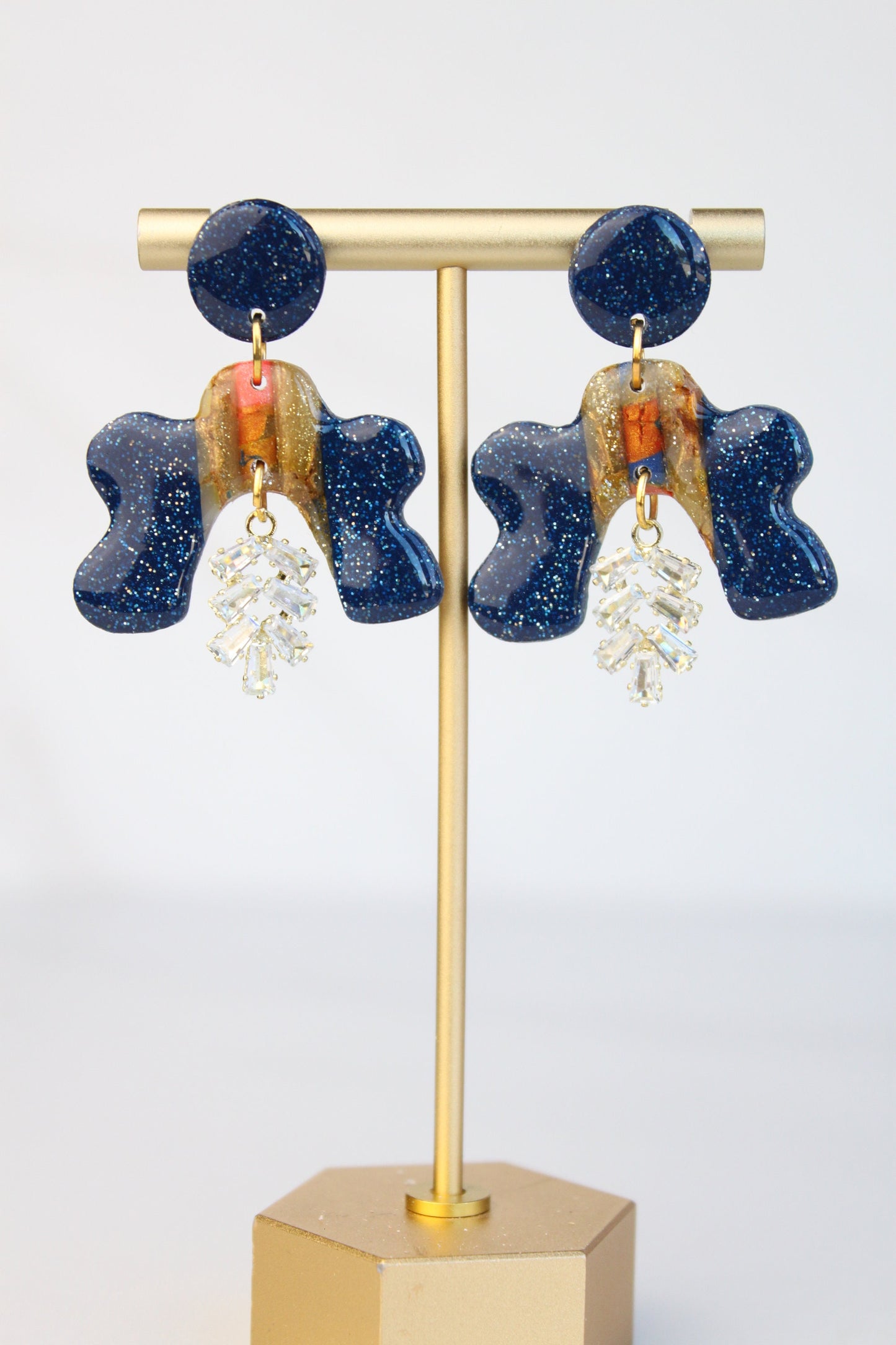 Clay Dangle Earrings - Geometric Modern Design, Handmade Lightweight Hypoallergenic Polymer Jewelry, Statement Accessory Multiple Colors