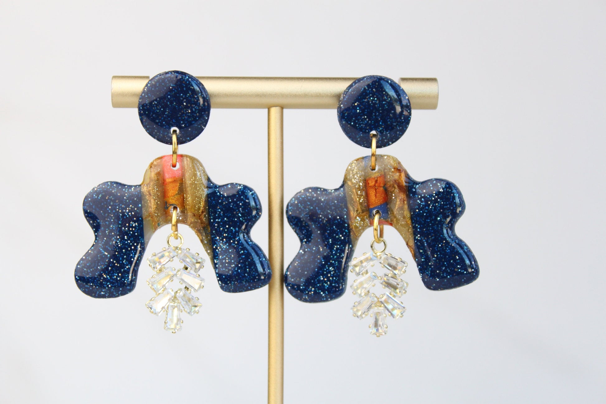 Clay Dangle Earrings - Geometric Modern Design, Handmade Lightweight Hypoallergenic Polymer Jewelry, Statement Accessory Multiple Colors