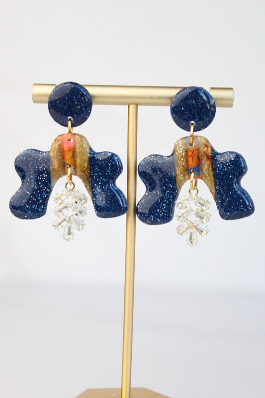 Clay Dangle Earrings - Geometric Modern Design, Handmade Lightweight Hypoallergenic Polymer Jewelry, Statement Accessory Multiple Colors