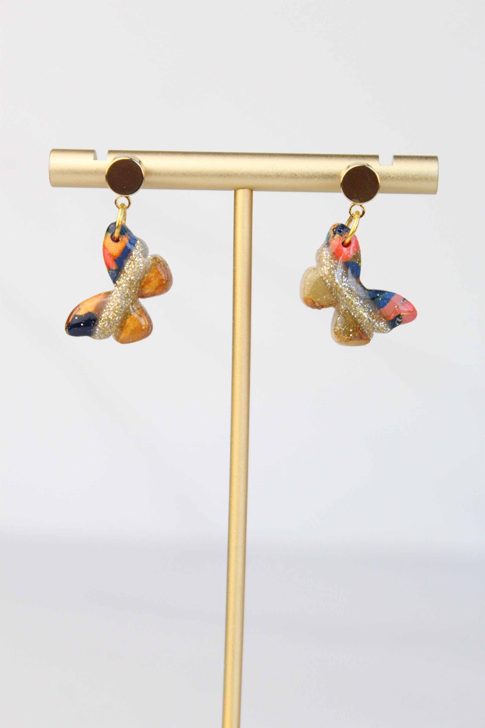 Clay Dangle Earrings - Geometric Modern Design, Handmade Lightweight Hypoallergenic Polymer Jewelry, Statement Accessory Multiple Colors