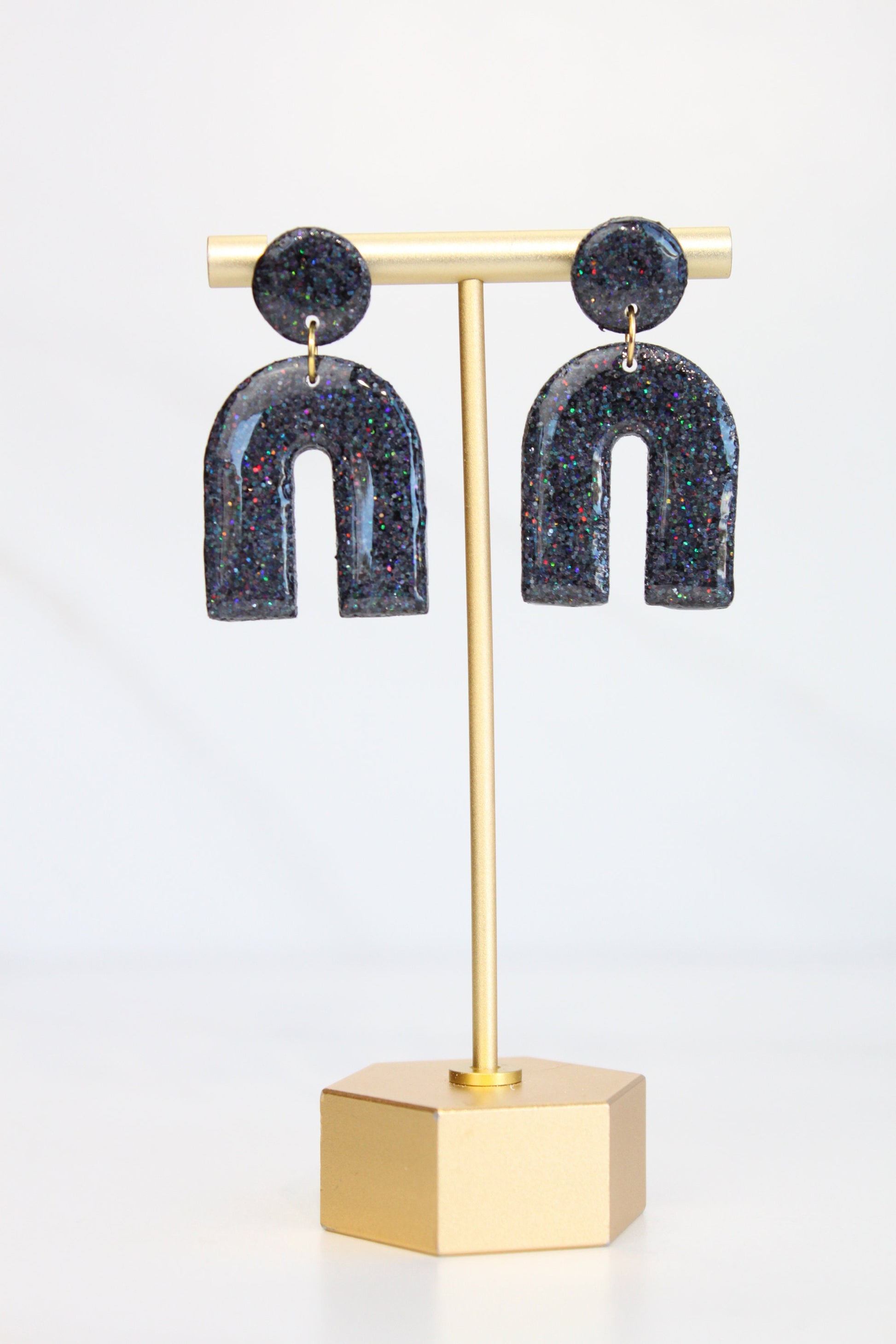 Clay Dangle Earrings - Geometric Modern Design, Handmade Lightweight Hypoallergenic Polymer Jewelry, Statement Accessory Multiple Colors