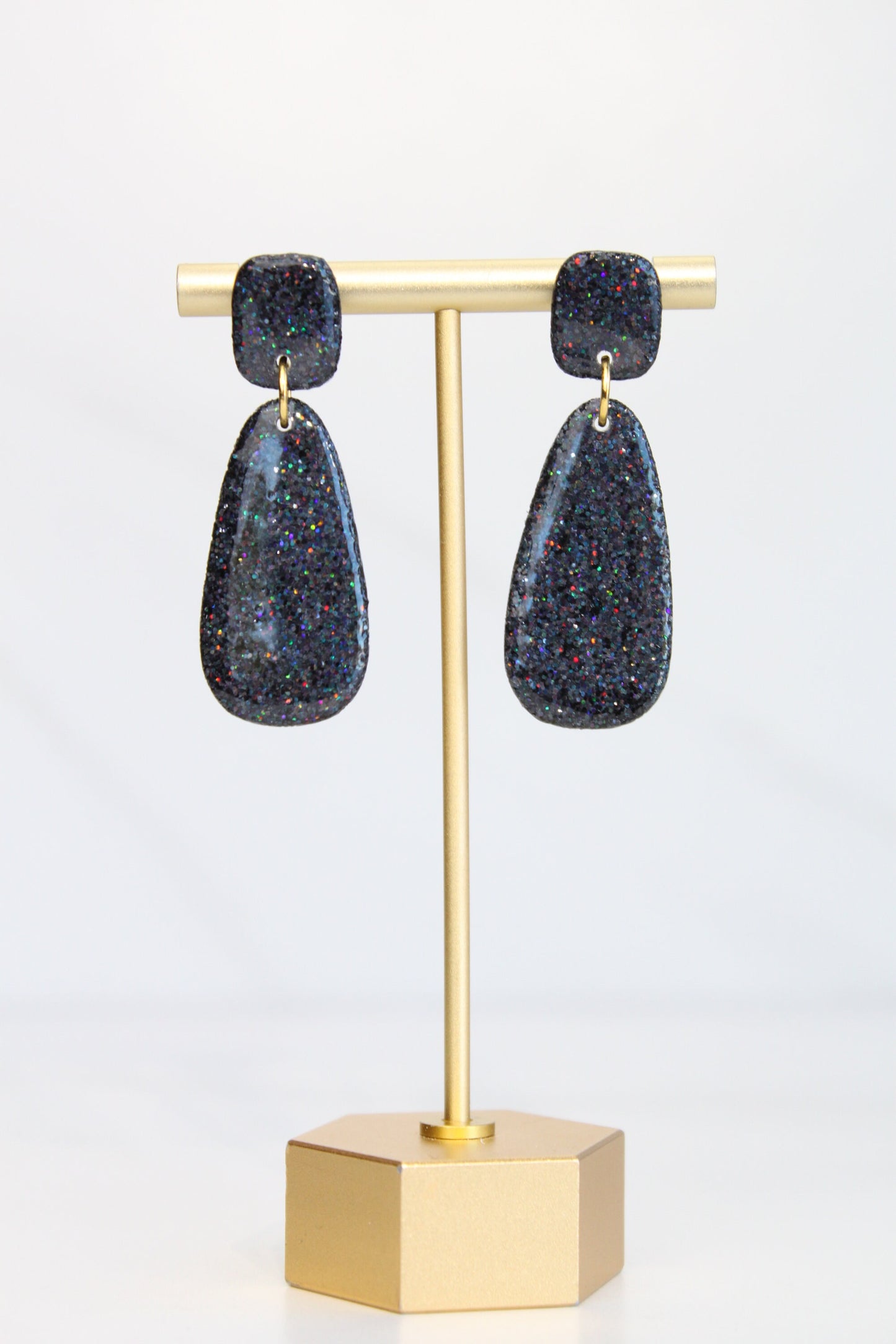 Clay Dangle Earrings - Geometric Modern Design, Handmade Lightweight Hypoallergenic Polymer Jewelry, Statement Accessory Multiple Colors