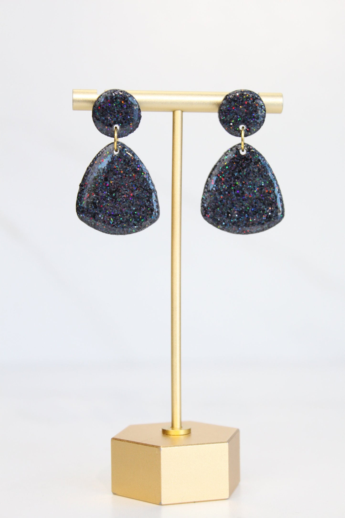 Clay Dangle Earrings - Geometric Modern Design, Handmade Lightweight Hypoallergenic Polymer Jewelry, Statement Accessory Multiple Colors