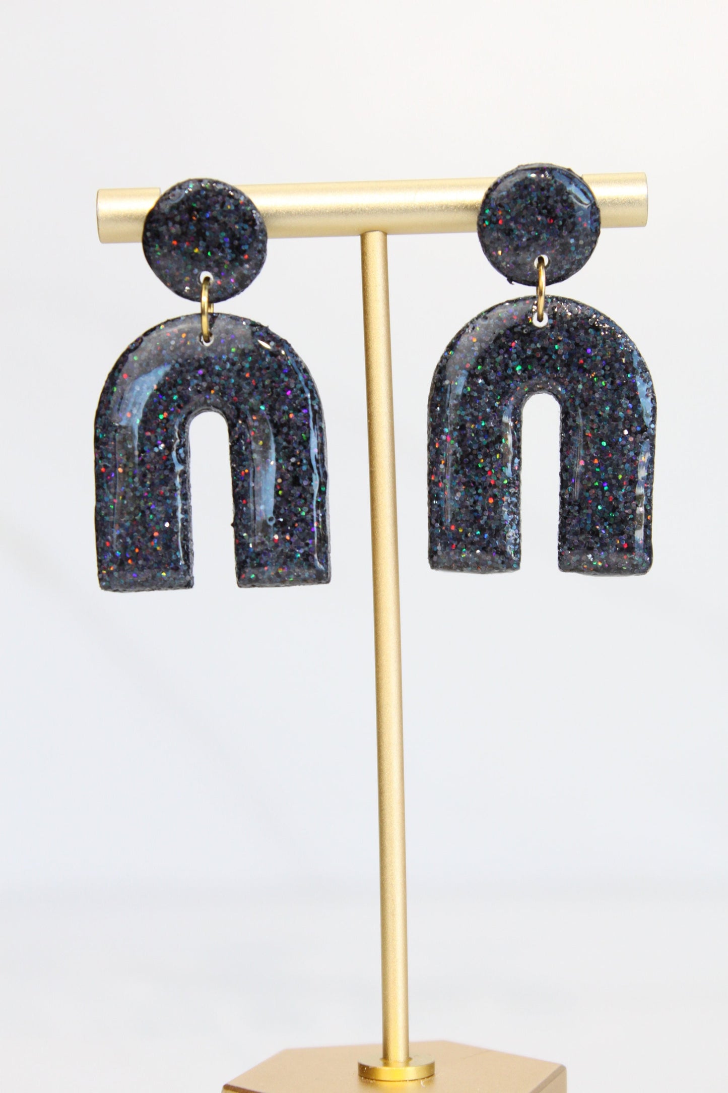 Clay Dangle Earrings - Geometric Modern Design, Handmade Lightweight Hypoallergenic Polymer Jewelry, Statement Accessory Multiple Colors