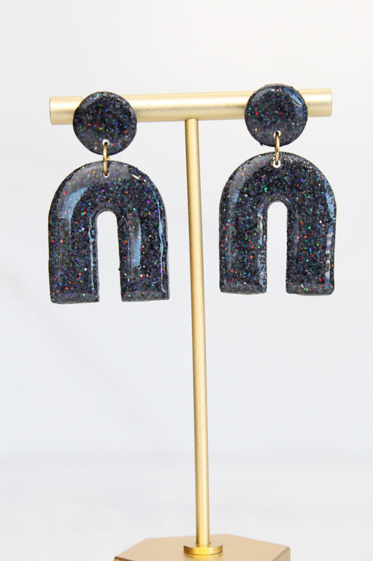 Clay Dangle Earrings - Geometric Modern Design, Handmade Lightweight Hypoallergenic Polymer Jewelry, Statement Accessory Multiple Colors