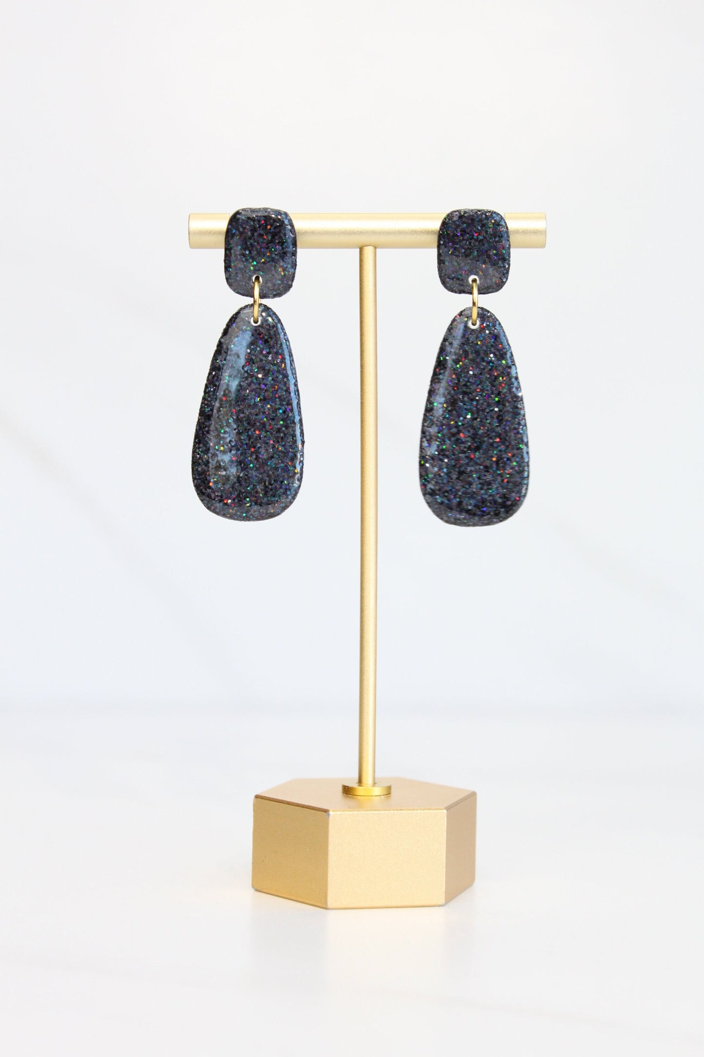 Clay Dangle Earrings - Geometric Modern Design, Handmade Lightweight Hypoallergenic Polymer Jewelry, Statement Accessory Multiple Colors