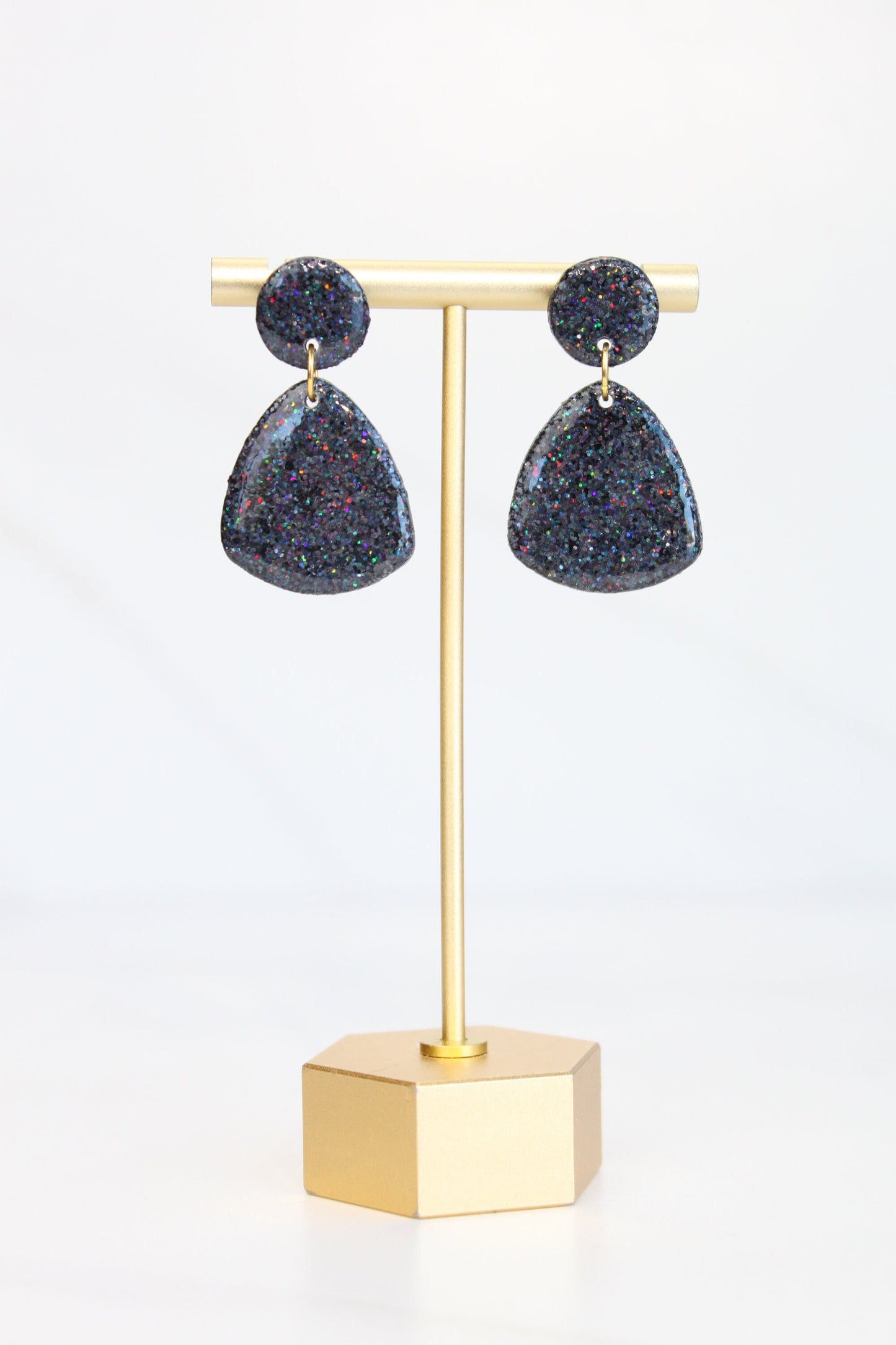 Clay Dangle Earrings - Geometric Modern Design, Handmade Lightweight Hypoallergenic Polymer Jewelry, Statement Accessory Multiple Colors