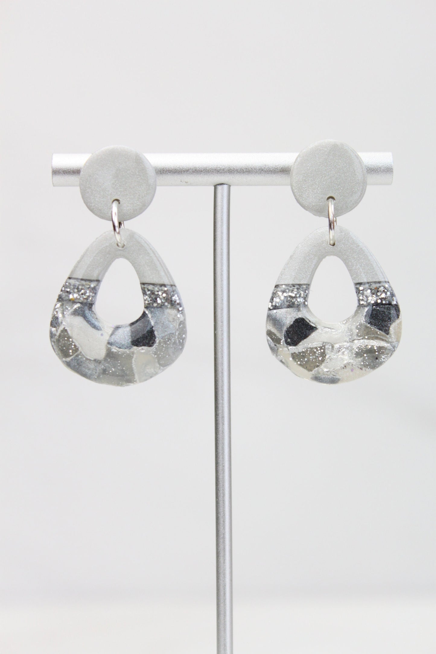 Clay Dangle Earrings - Geometric Modern Design, Handmade Lightweight Hypoallergenic Polymer Jewelry, Statement Accessory Multiple Colors