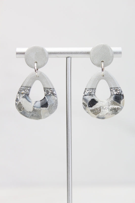 Clay Dangle Earrings - Geometric Modern Design, Handmade Lightweight Hypoallergenic Polymer Jewelry, Statement Accessory Multiple Colors