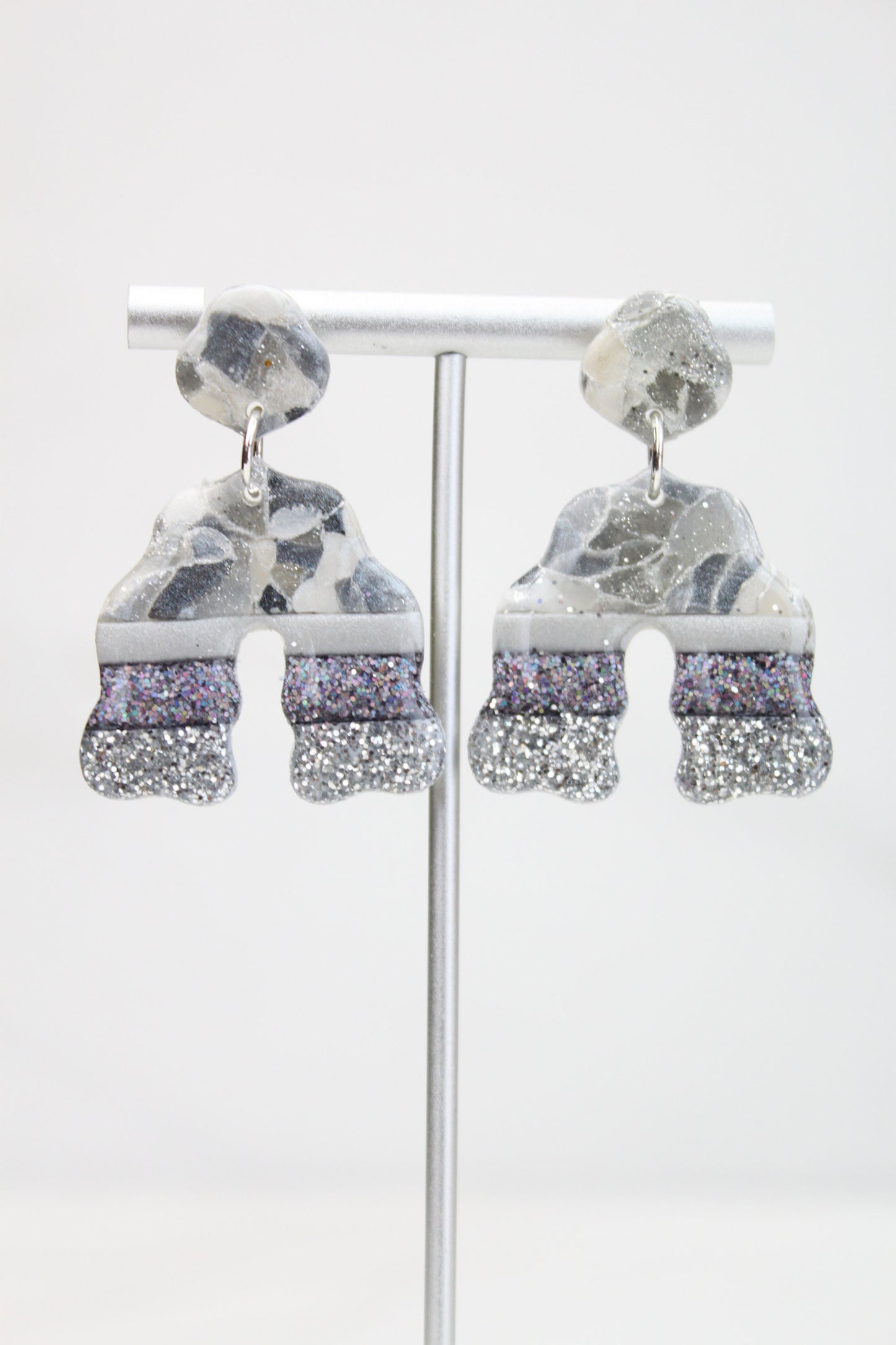 Clay Dangle Earrings - Geometric Modern Design, Handmade Lightweight Hypoallergenic Polymer Jewelry, Statement Accessory Multiple Colors