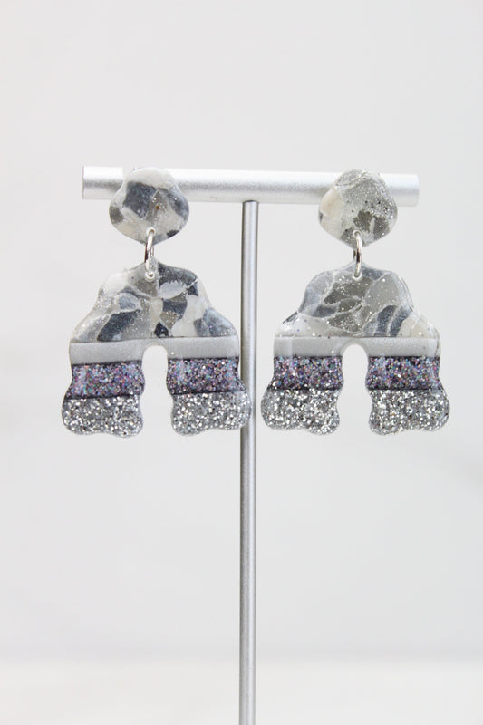 Clay Dangle Earrings - Geometric Modern Design, Handmade Lightweight Hypoallergenic Polymer Jewelry, Statement Accessory Multiple Colors