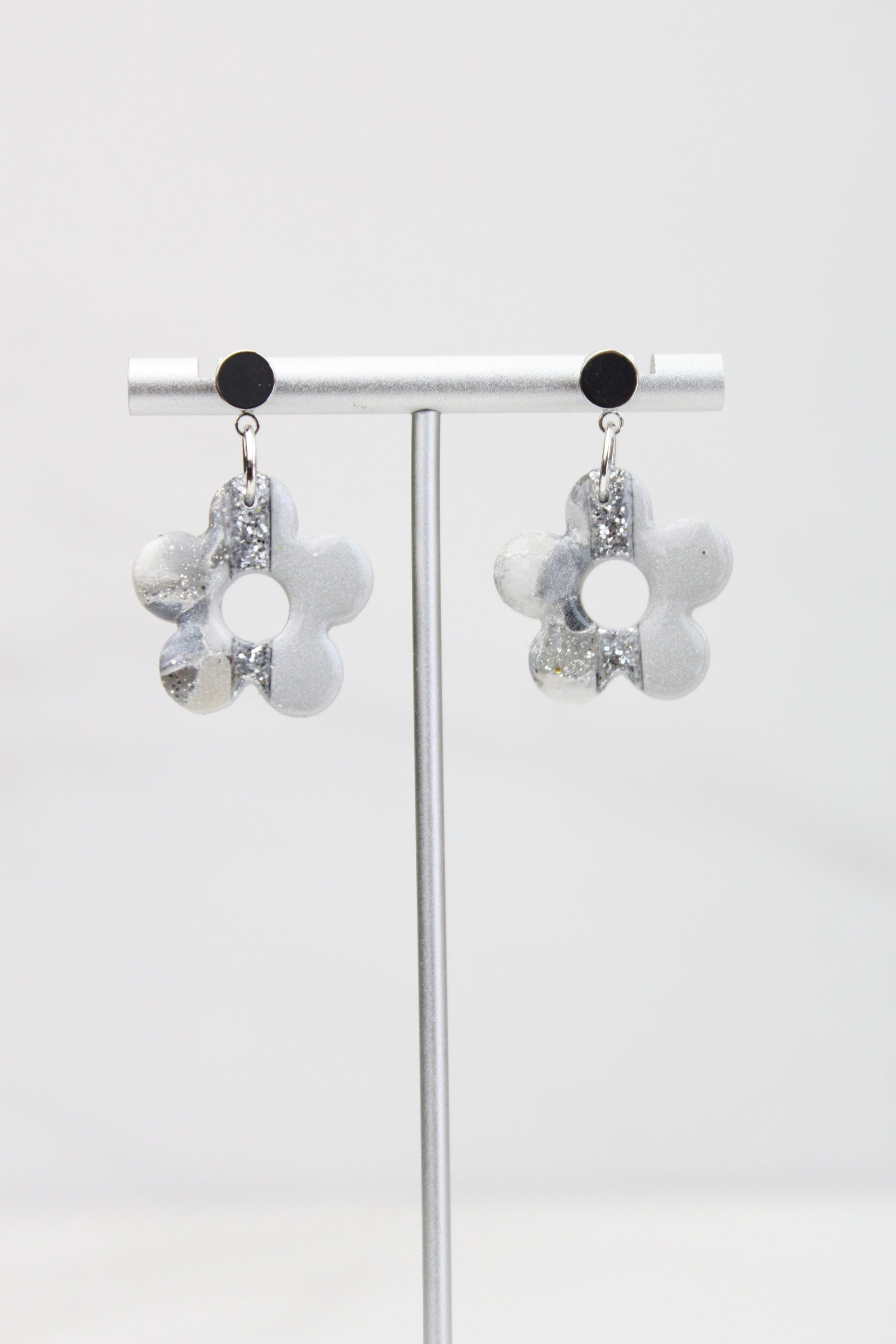 Clay Dangle Earrings - Geometric Modern Design, Handmade Lightweight Hypoallergenic Polymer Jewelry, Statement Accessory Multiple Colors