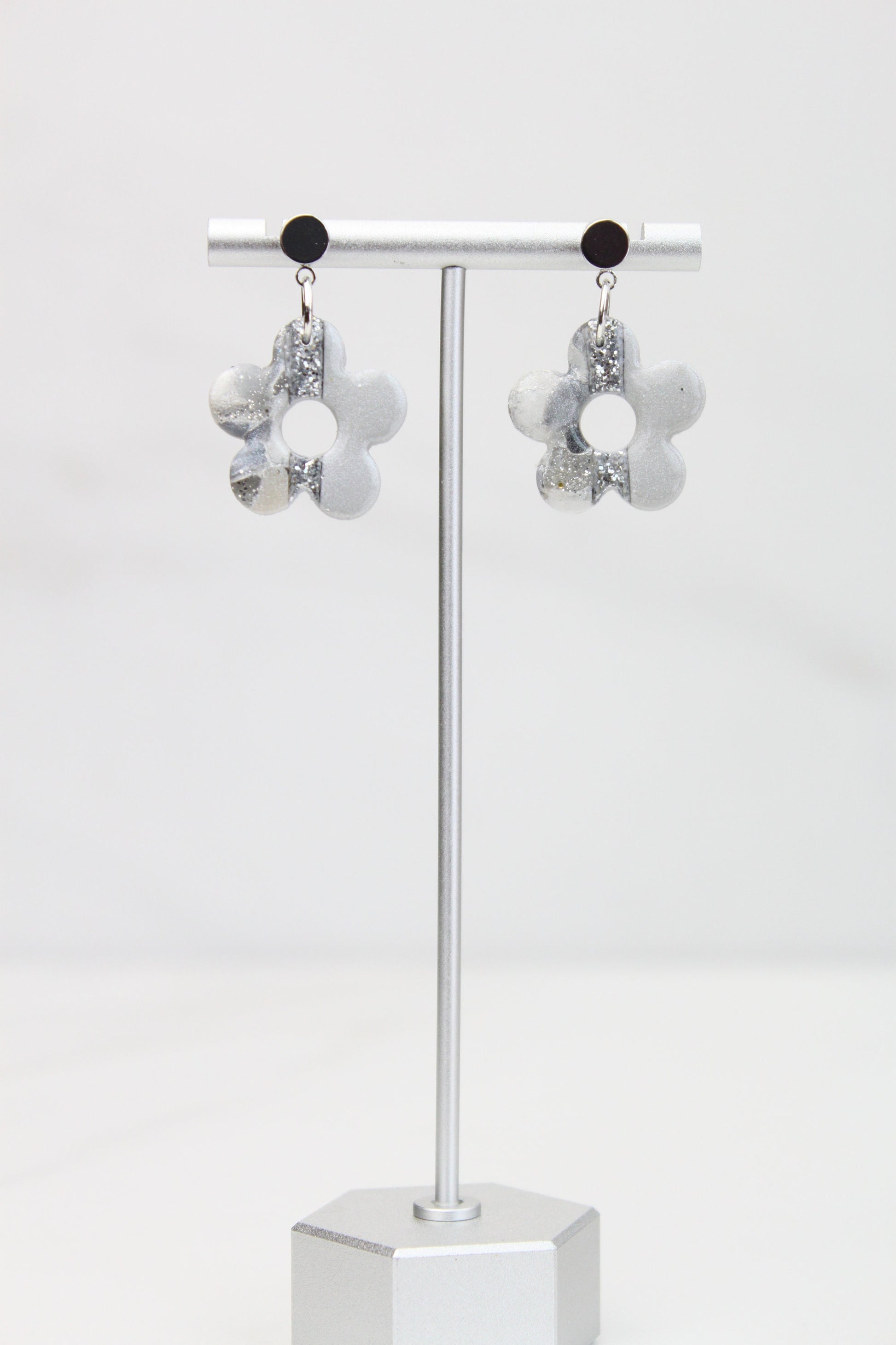 Clay Dangle Earrings - Geometric Modern Design, Handmade Lightweight Hypoallergenic Polymer Jewelry, Statement Accessory Multiple Colors