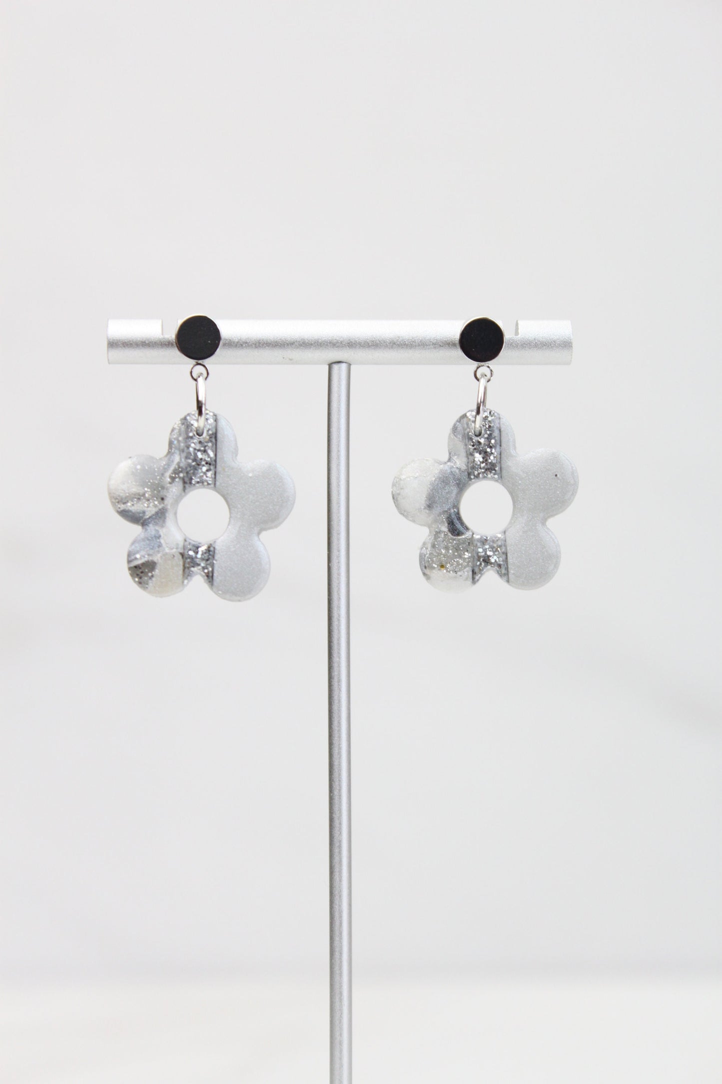 Clay Dangle Earrings - Geometric Modern Design, Handmade Lightweight Hypoallergenic Polymer Jewelry, Statement Accessory Multiple Colors