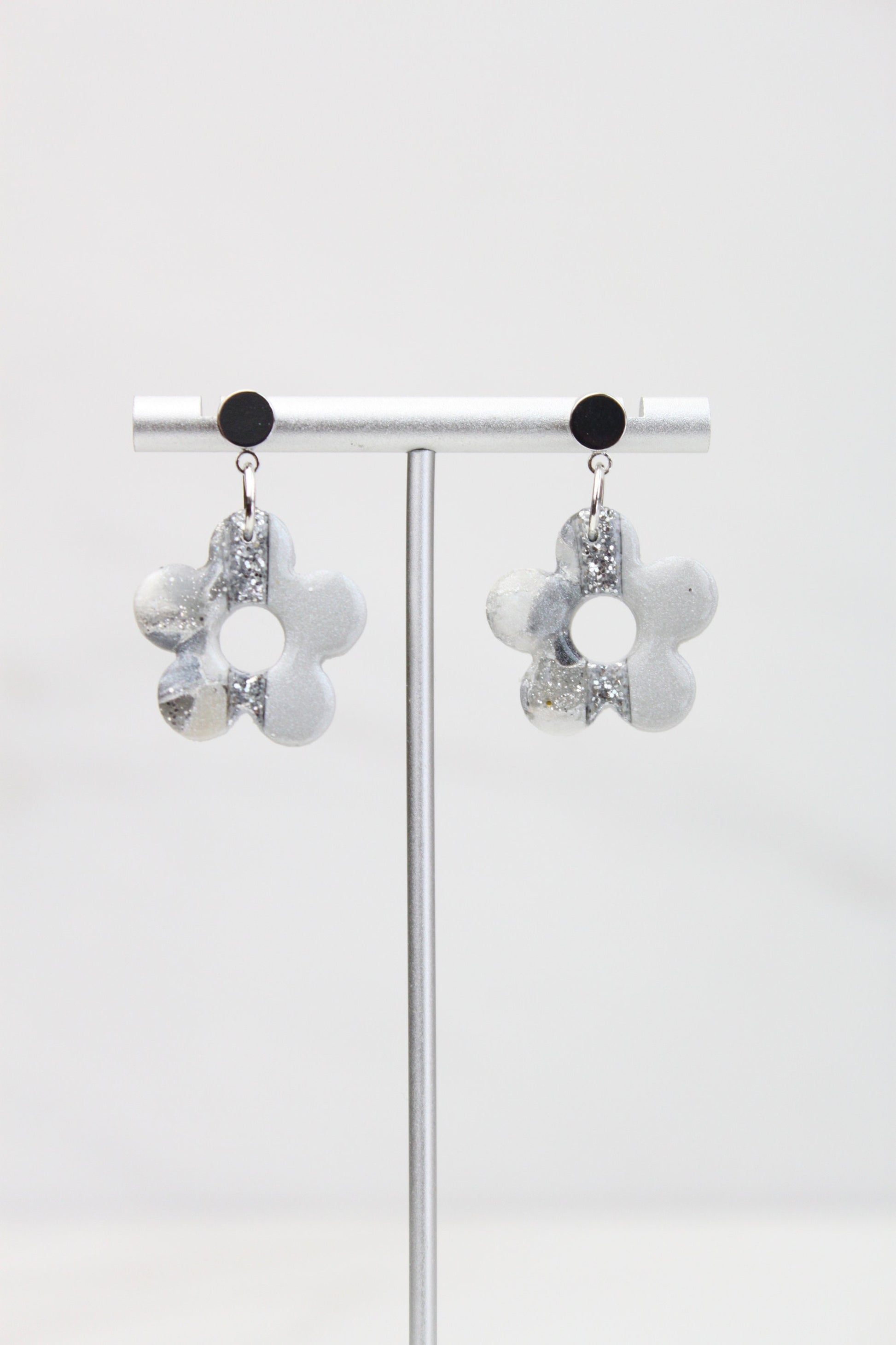 Clay Dangle Earrings - Geometric Modern Design, Handmade Lightweight Hypoallergenic Polymer Jewelry, Statement Accessory Multiple Colors