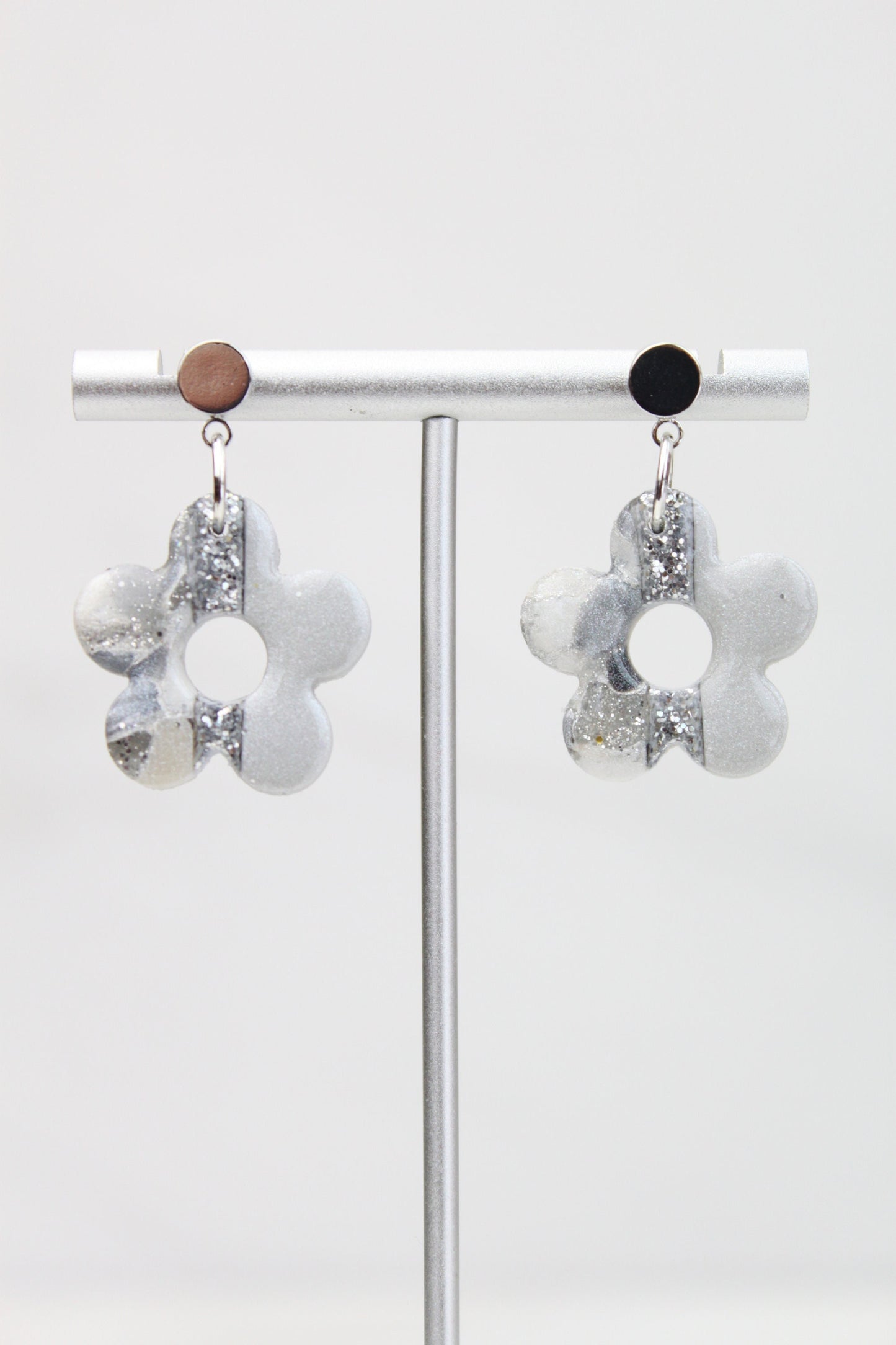 Clay Dangle Earrings - Geometric Modern Design, Handmade Lightweight Hypoallergenic Polymer Jewelry, Statement Accessory Multiple Colors