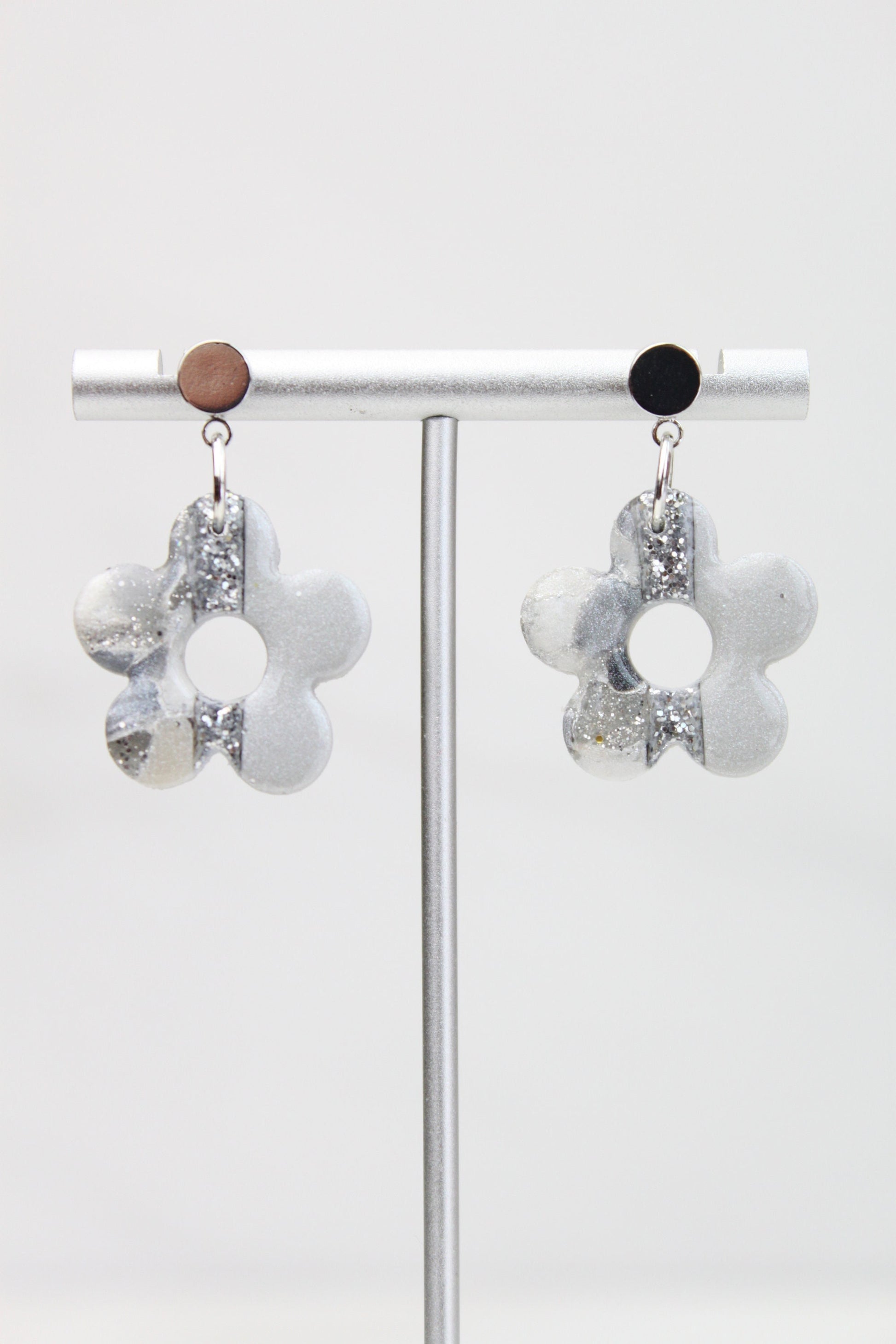 Clay Dangle Earrings - Geometric Modern Design, Handmade Lightweight Hypoallergenic Polymer Jewelry, Statement Accessory Multiple Colors