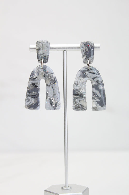 Clay Dangle Earrings - Geometric Modern Design, Handmade Lightweight Hypoallergenic Polymer Jewelry, Statement Accessory Multiple Colors