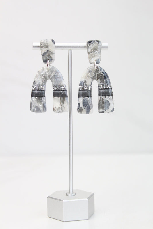 Clay Dangle Earrings - Geometric Modern Design, Handmade Lightweight Hypoallergenic Polymer Jewelry, Statement Accessory Multiple Colors