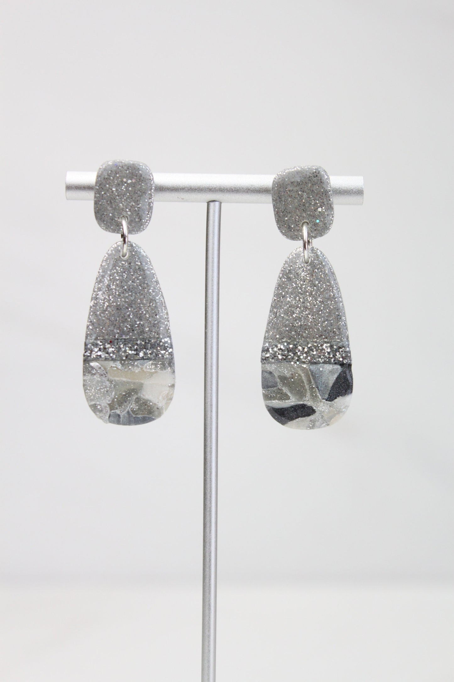 Clay Dangle Earrings - Geometric Modern Design, Handmade Lightweight Hypoallergenic Polymer Jewelry, Statement Accessory Multiple Colors