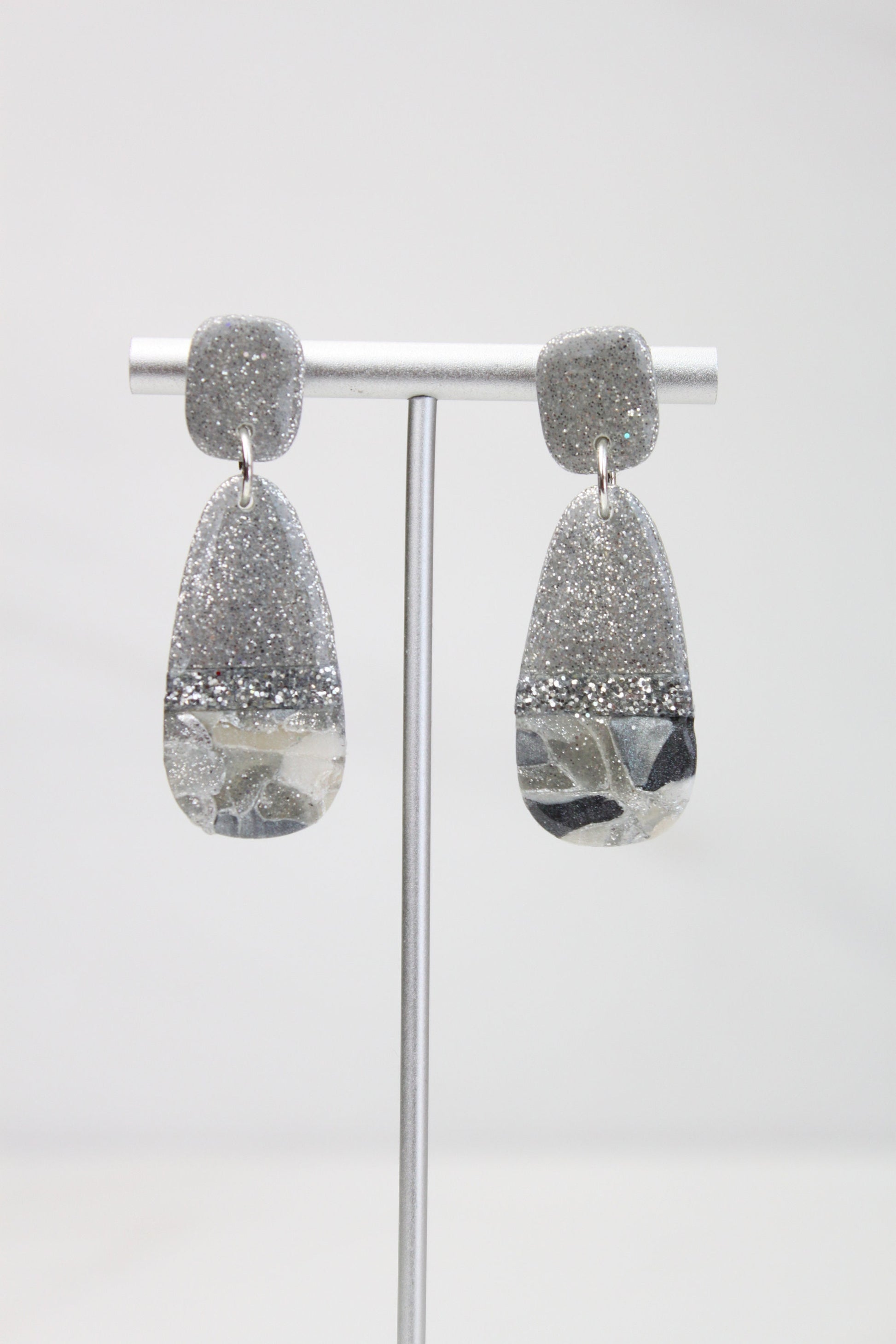 Clay Dangle Earrings - Geometric Modern Design, Handmade Lightweight Hypoallergenic Polymer Jewelry, Statement Accessory Multiple Colors