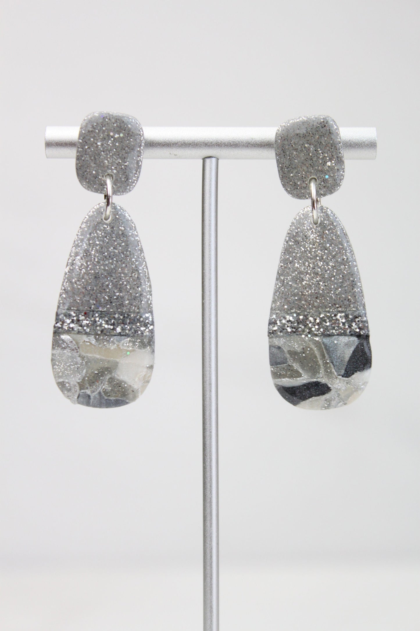 Clay Dangle Earrings - Geometric Modern Design, Handmade Lightweight Hypoallergenic Polymer Jewelry, Statement Accessory Multiple Colors