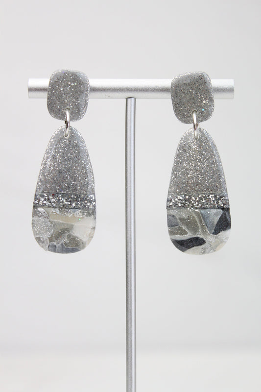 Clay Dangle Earrings - Geometric Modern Design, Handmade Lightweight Hypoallergenic Polymer Jewelry, Statement Accessory Multiple Colors