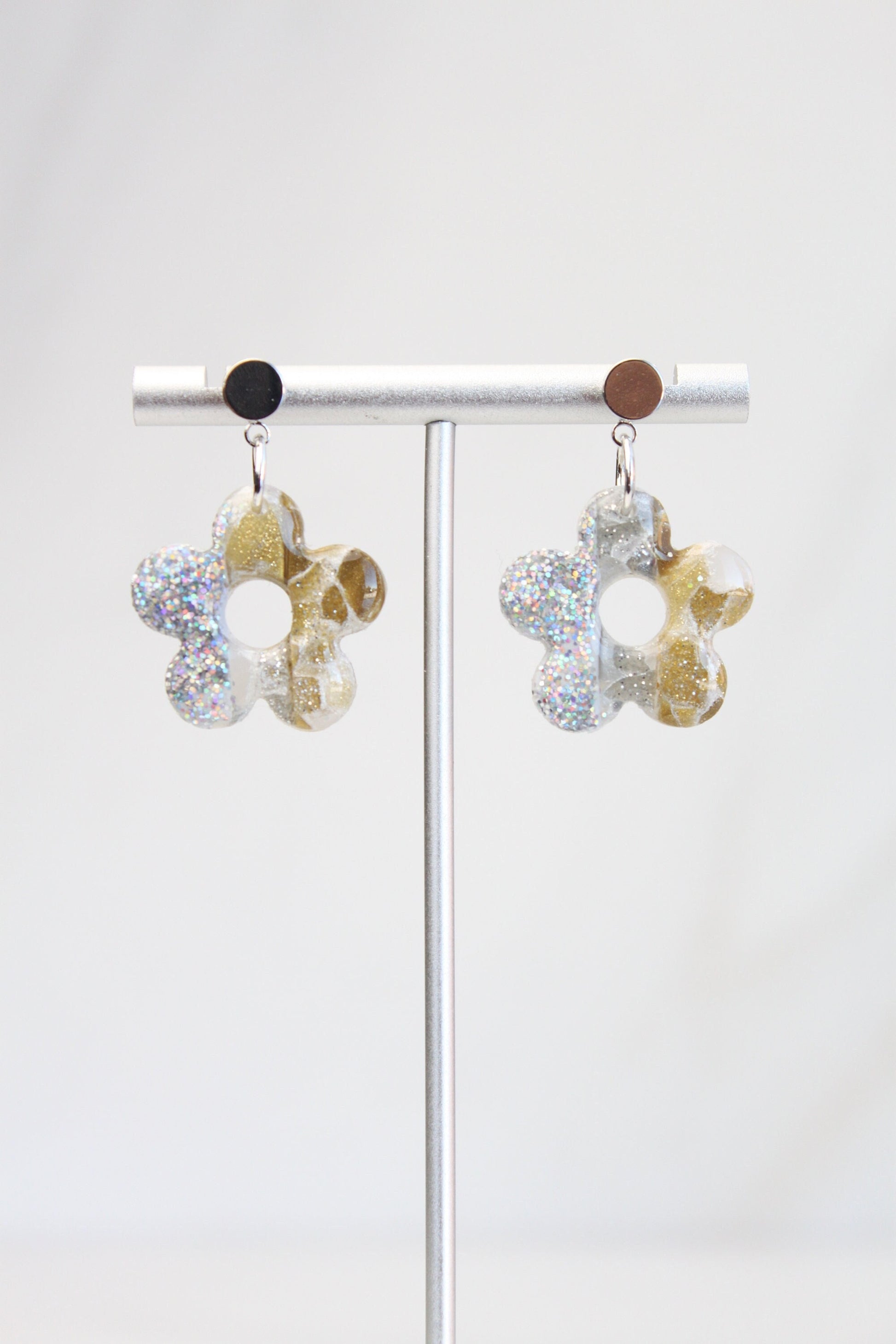 Clay Dangle Earrings - Geometric Modern Design, Handmade Lightweight Hypoallergenic Polymer Jewelry, Statement Accessory Multiple Colors