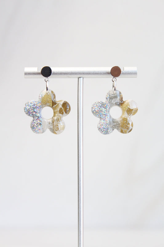 Clay Dangle Earrings - Geometric Modern Design, Handmade Lightweight Hypoallergenic Polymer Jewelry, Statement Accessory Multiple Colors