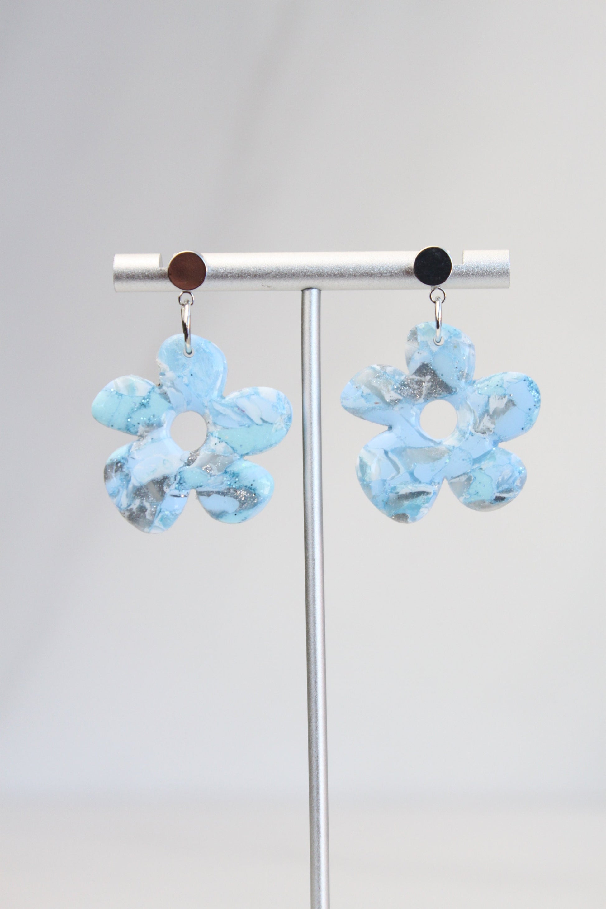 Clay Dangle Earrings - Geometric Modern Design, Handmade Lightweight Hypoallergenic Polymer Jewelry, Statement Accessory Multiple Colors