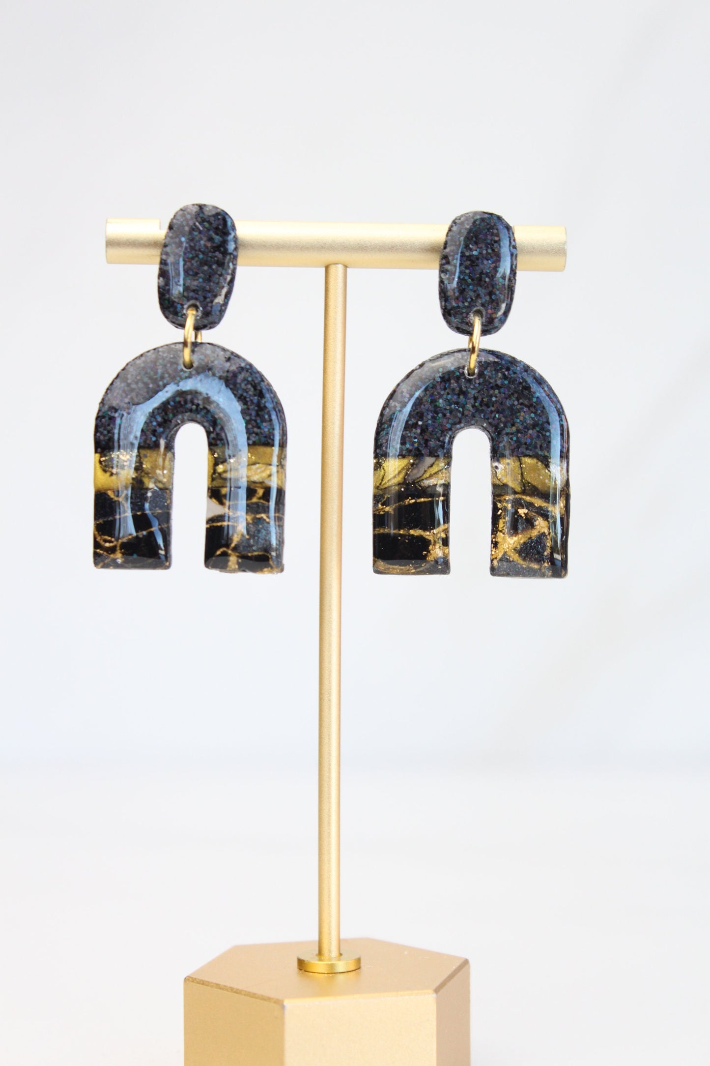 Clay Dangle Earrings - Geometric Modern Design, Handmade Lightweight Hypoallergenic Polymer Jewelry, Statement Accessory Multiple Colors