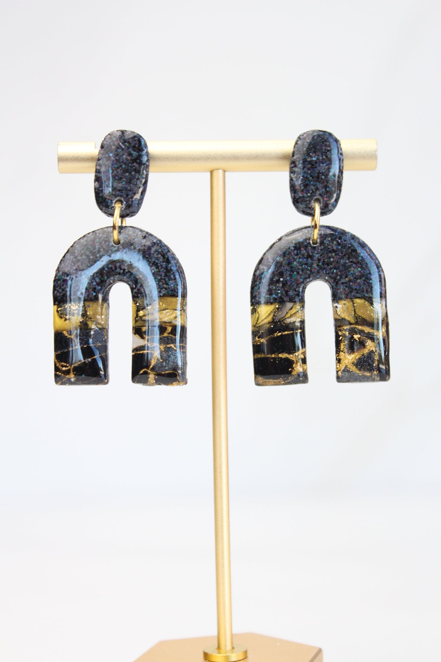 Clay Dangle Earrings - Geometric Modern Design, Handmade Lightweight Hypoallergenic Polymer Jewelry, Statement Accessory Multiple Colors